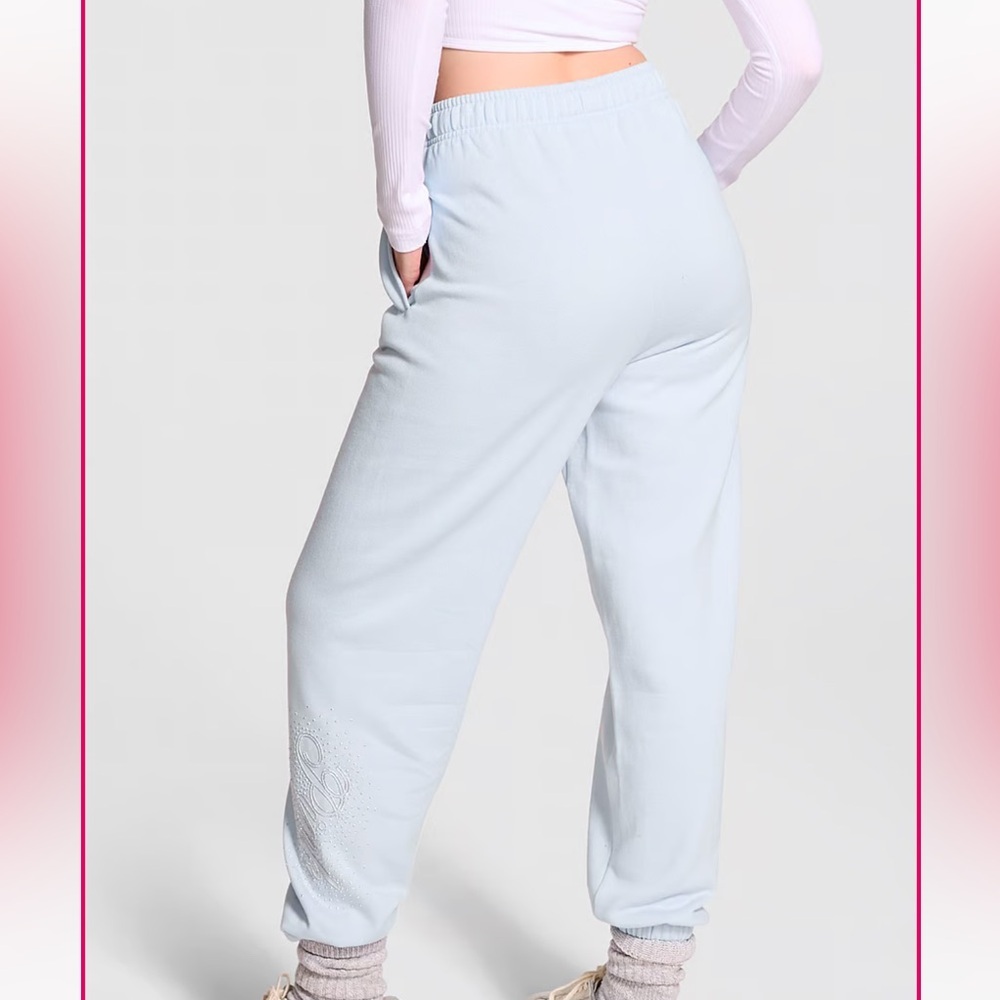PINK Victoria Secret Ivy Fleece Campus Bling Sweatpants - Picture 5 of 11